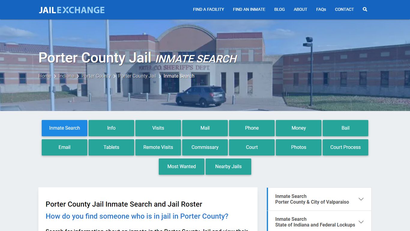 Inmate Search: Roster & Mugshots - Porter County Jail, IN - Jail Exchange